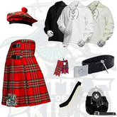 Battle Of Kilts Men’s Tartan Kilt Outfit – 9-Piece Scottish Set with Premium Accessories